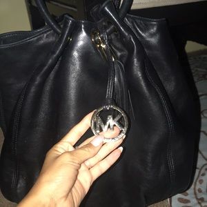 Black Leather MK Purse